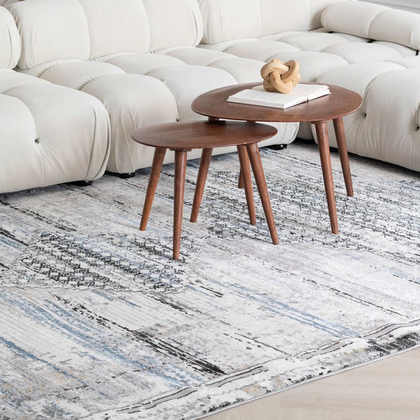 Tapis Atlas Vintage Boho Gris (PAS D'IMAGE NI DE VIDÉO)