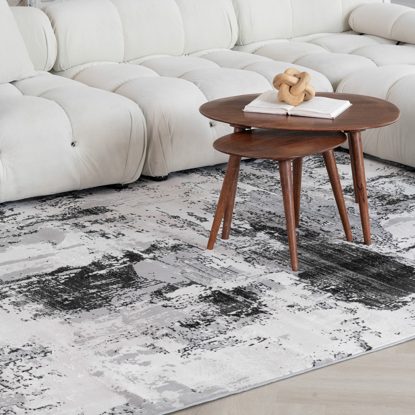 Tapis gris moderne classique Atlas (SANS IMAGE NI VIDÉO)