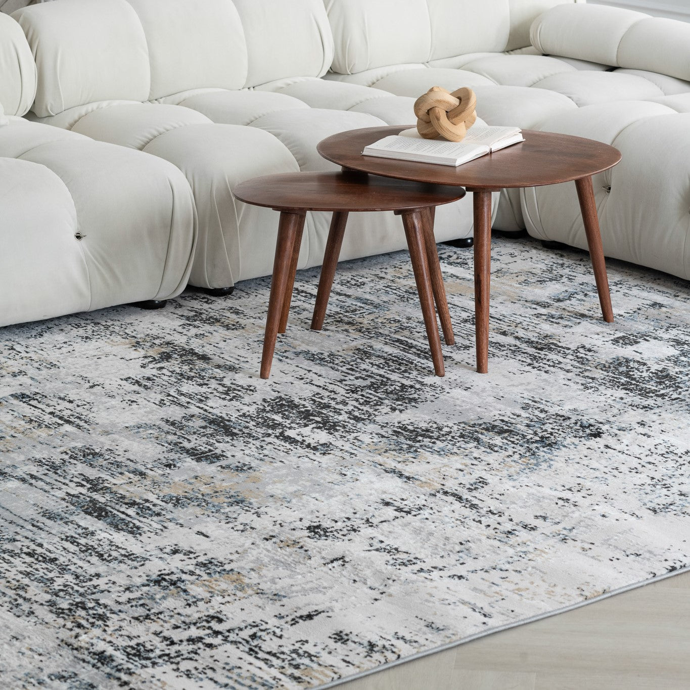 Tapis blanc moderne classique Atlas (SANS IMAGE NI VIDÉO)