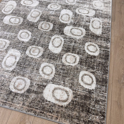 Tapis gris moderne abstrait Cadence (SANS IMAGE NI VIDÉO)