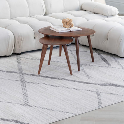 Tapis beige contemporain abstrait Savannah