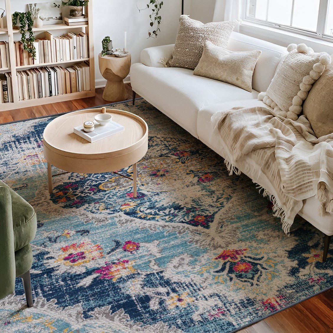 Savannah Boho Transitional Blue Rug