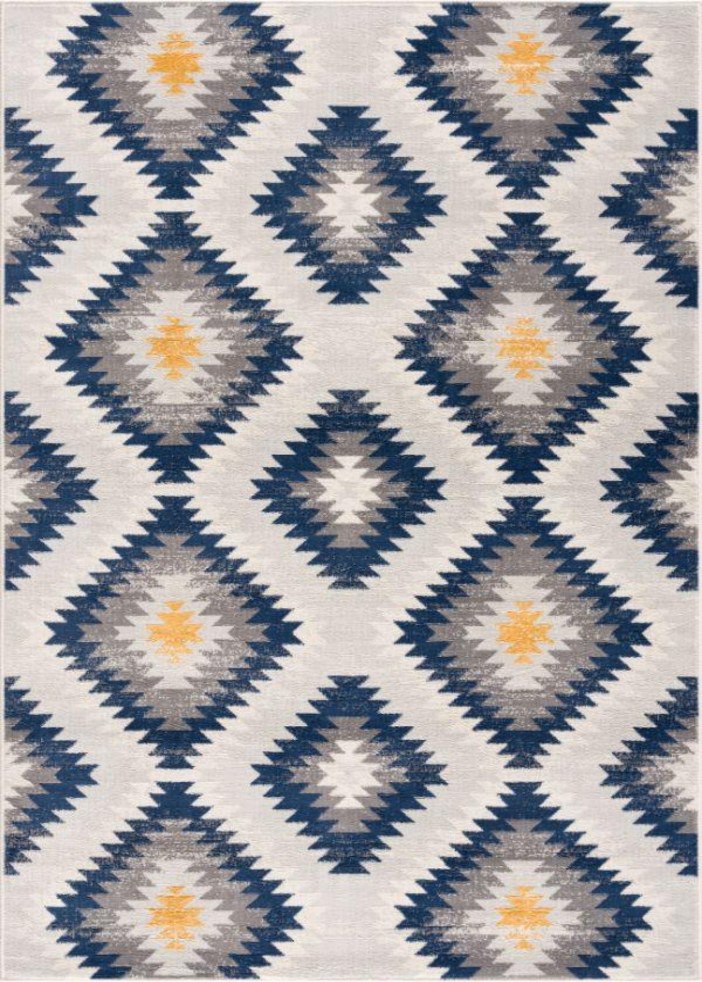 Tapis bleu contemporain Savannah Boho