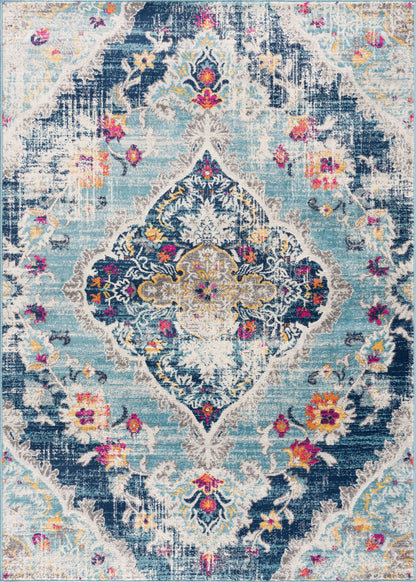 Savannah Boho Transitional Blue Rug