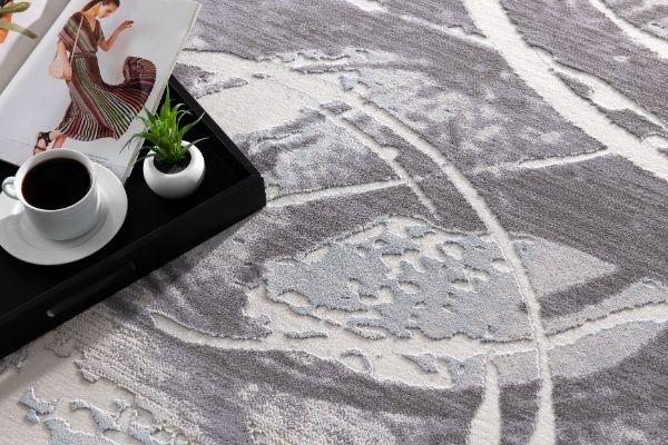 Oasis Abstract Contemporary Grey Rug