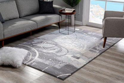 Oasis Abstract Contemporary Grey Rug