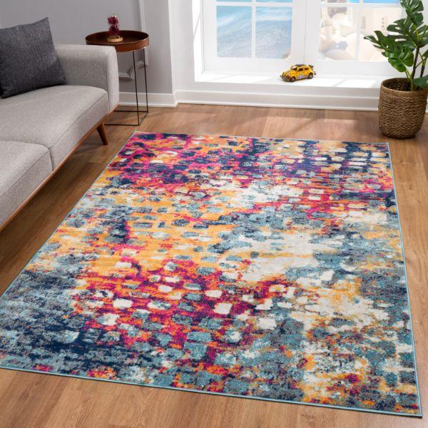 Savannah Boho Abstract Yellow Rug