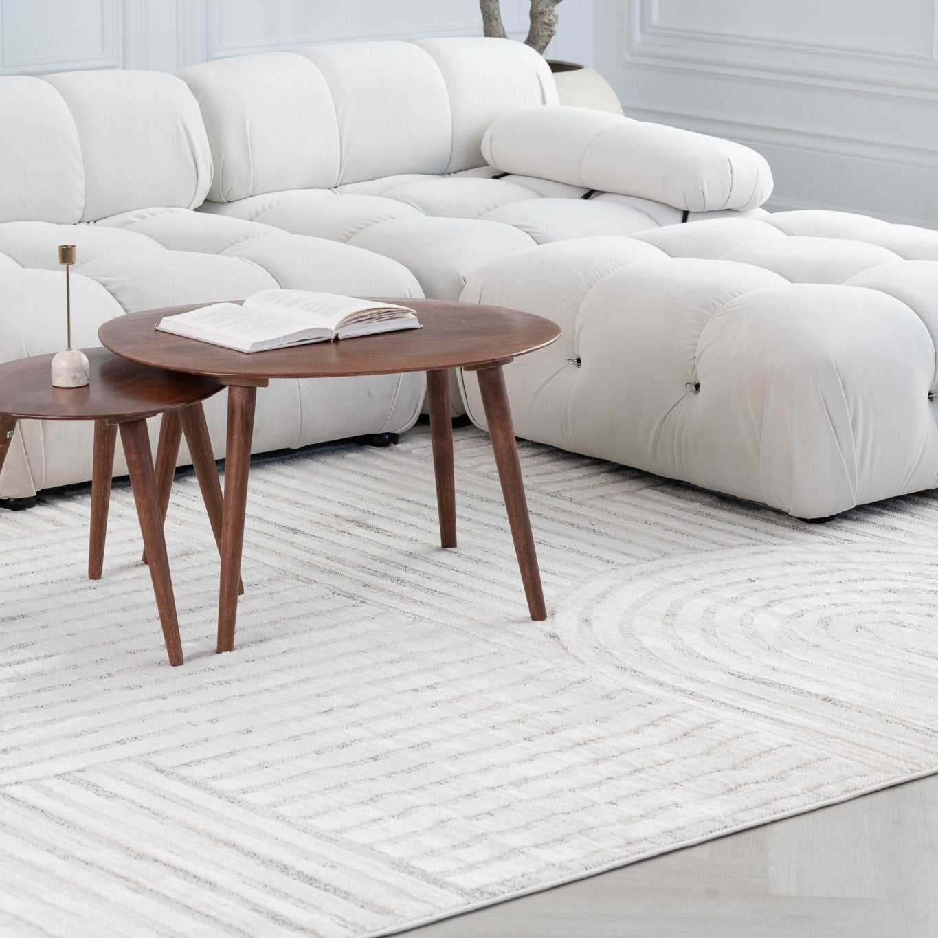 Astra Modern Geometric Cream  Rug