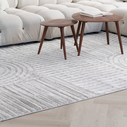 Tapis gris géométrique moderne Astra