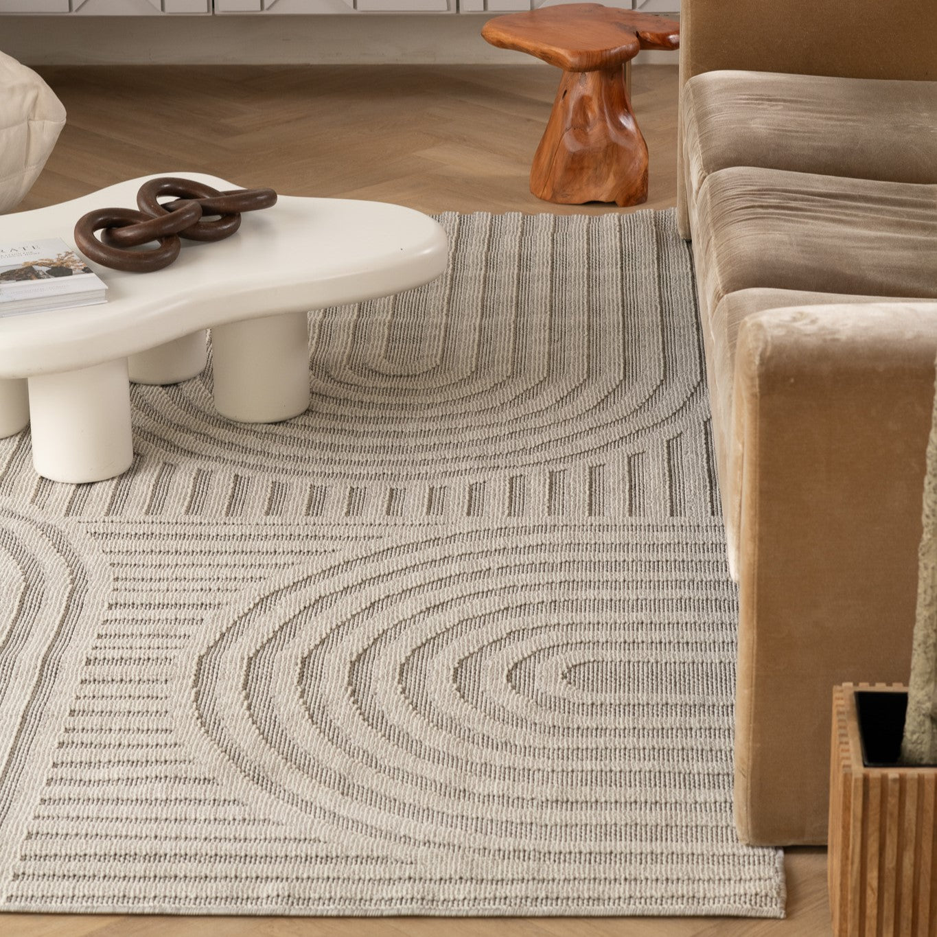 Hogar Abstract Modern Grey Rug