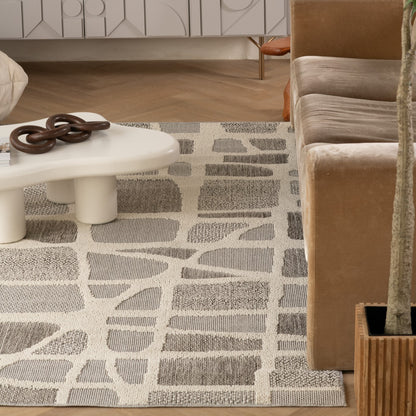 Tapis gris moderne abstrait Hogar