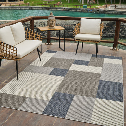 Hogar Abstract Geometric Grey Rug