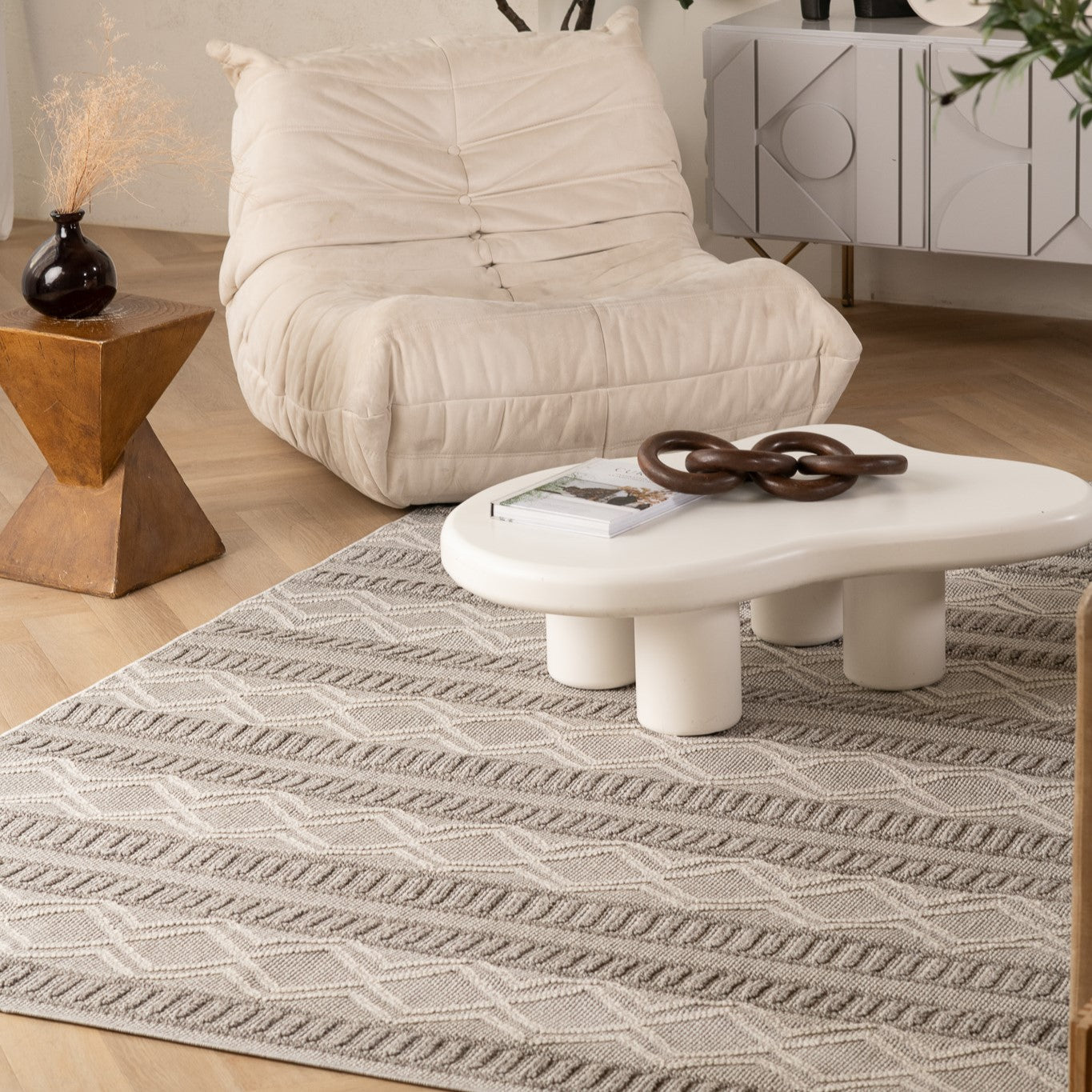 Hogar Abstract Modern Grey Rug