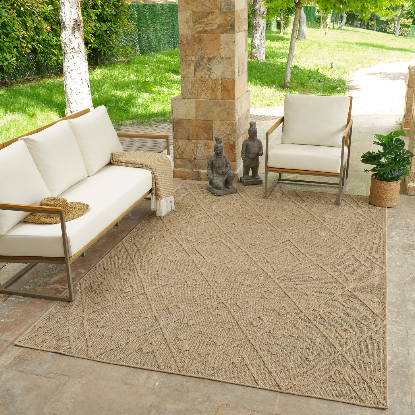 Tapis marron Boho abstrait Hogar