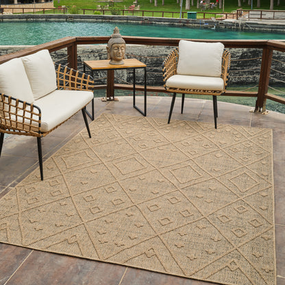 Tapis marron Boho abstrait Hogar