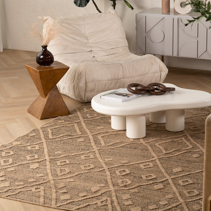 Hogar Abstract Boho Brown Rug