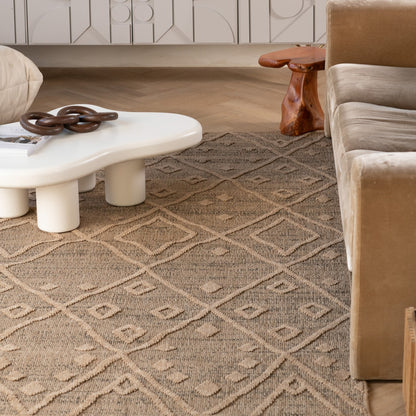 Hogar Abstract Boho Brown Rug