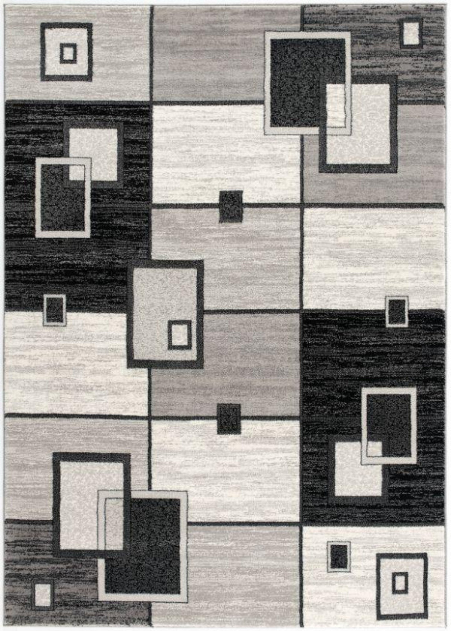 Montage Geometric Checkered Grey Rug