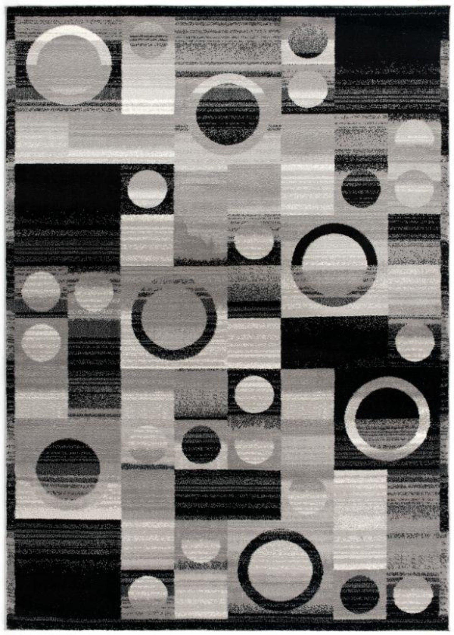 Montage Geometric Checkered Black Rug