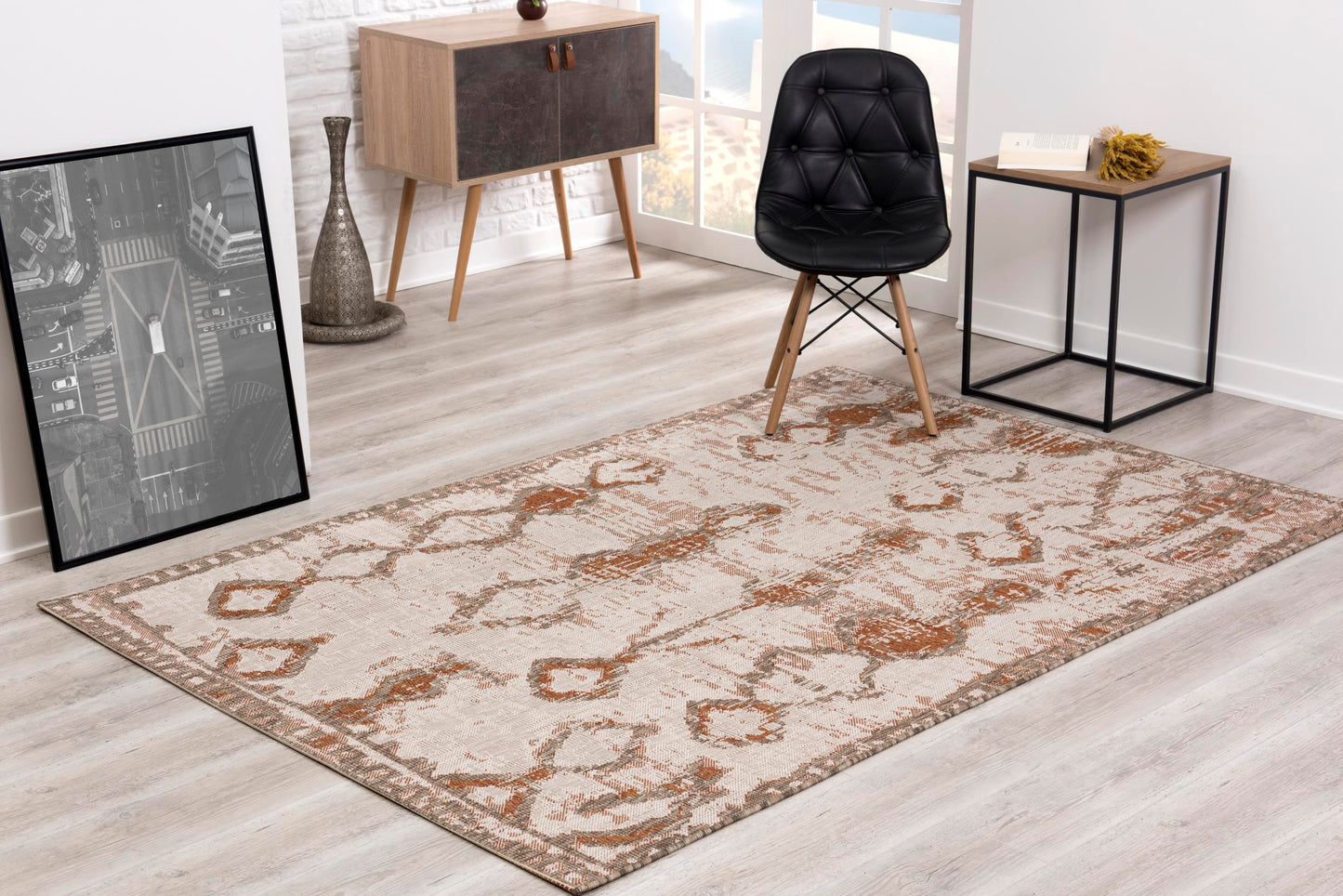 Tapis rouille moderne Vista Boho