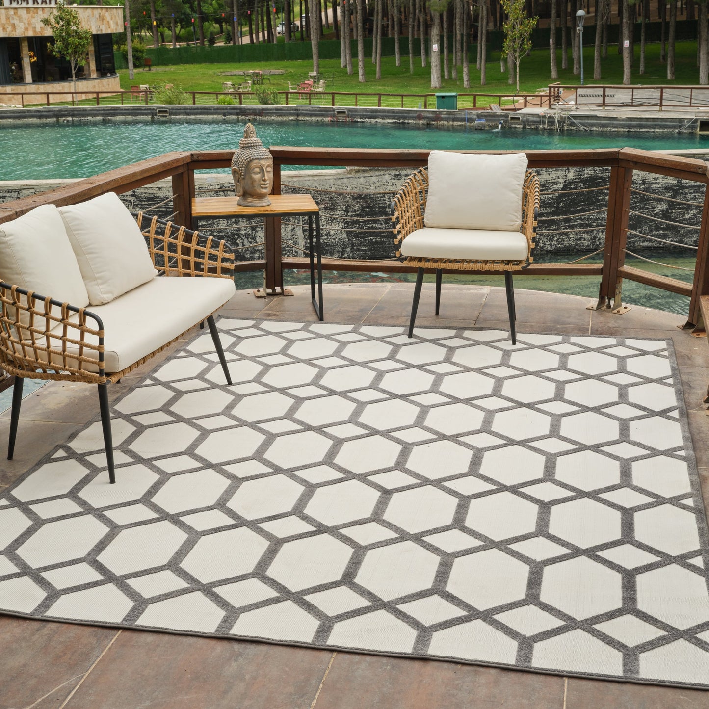 Alfombra Abstract Geometric Grey Rug - Area Rugs - Rug Branch