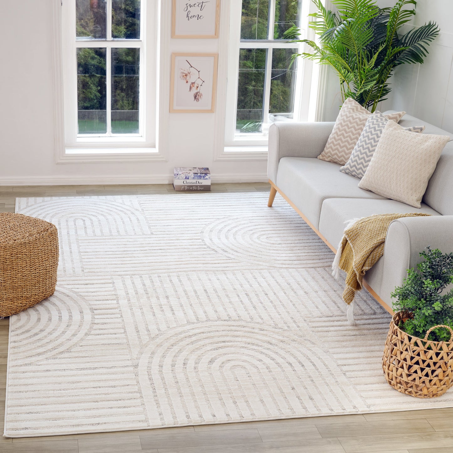 Astra Modern Geometric Cream Rug - Area Rugs - Rug Branch