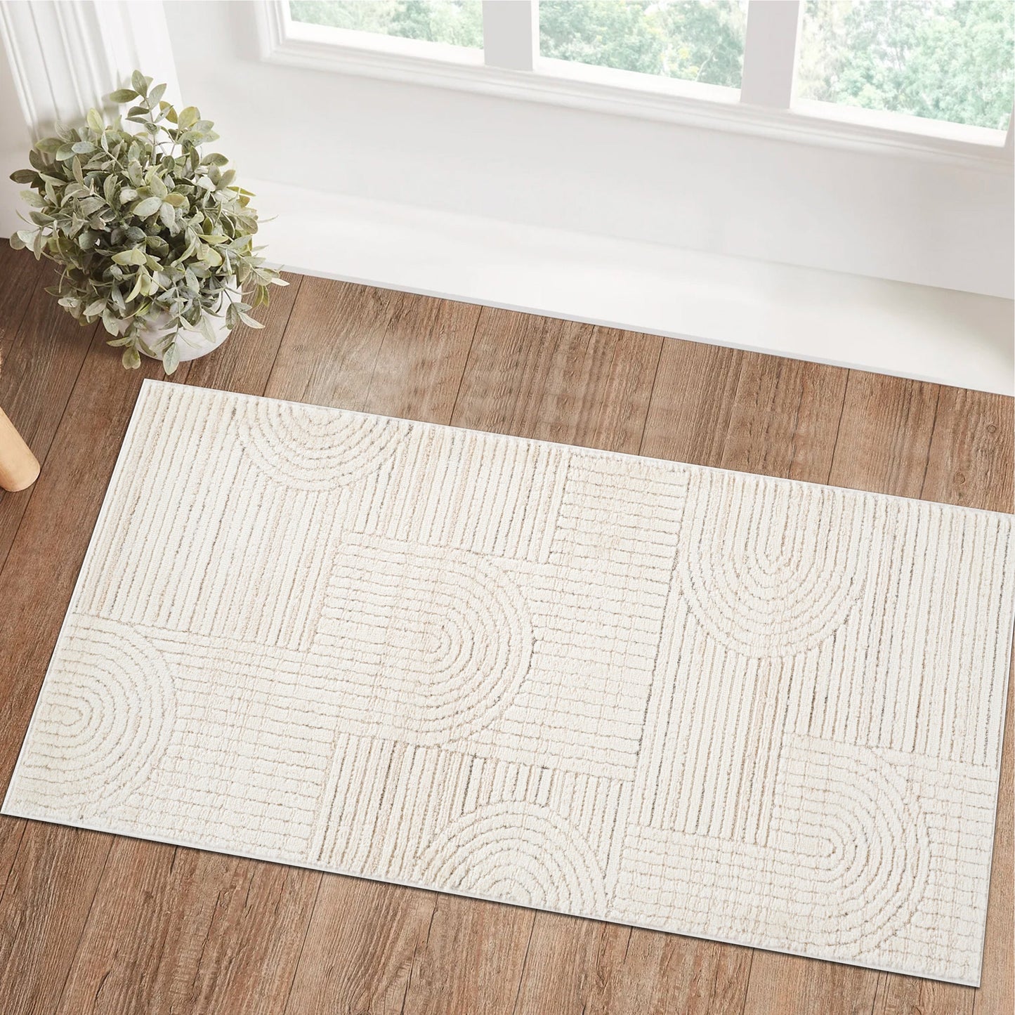 Astra Modern Geometric Cream Rug - Area Rugs - Rug Branch