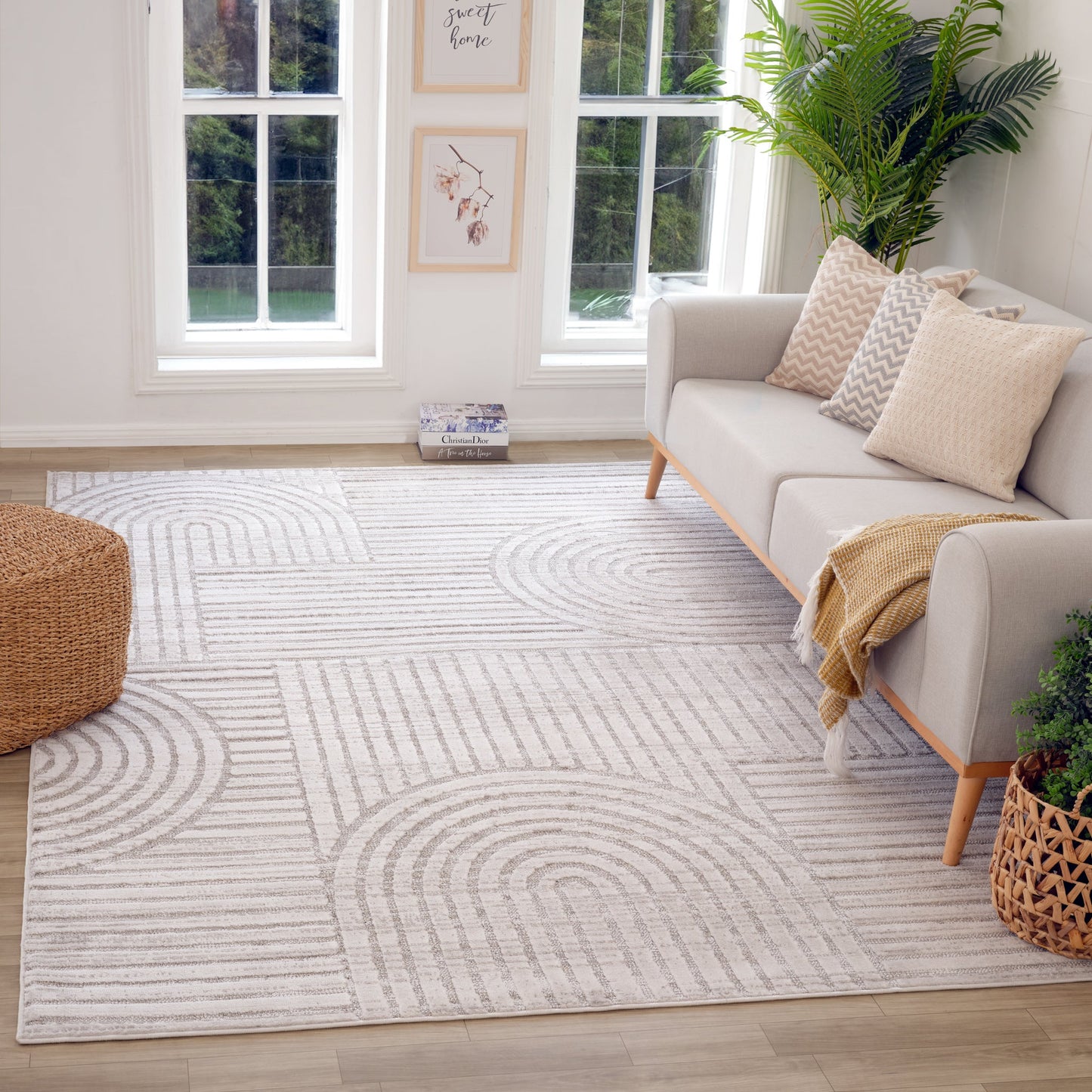 Astra Modern Geometric Grey Rug - Area Rugs - Rug Branch