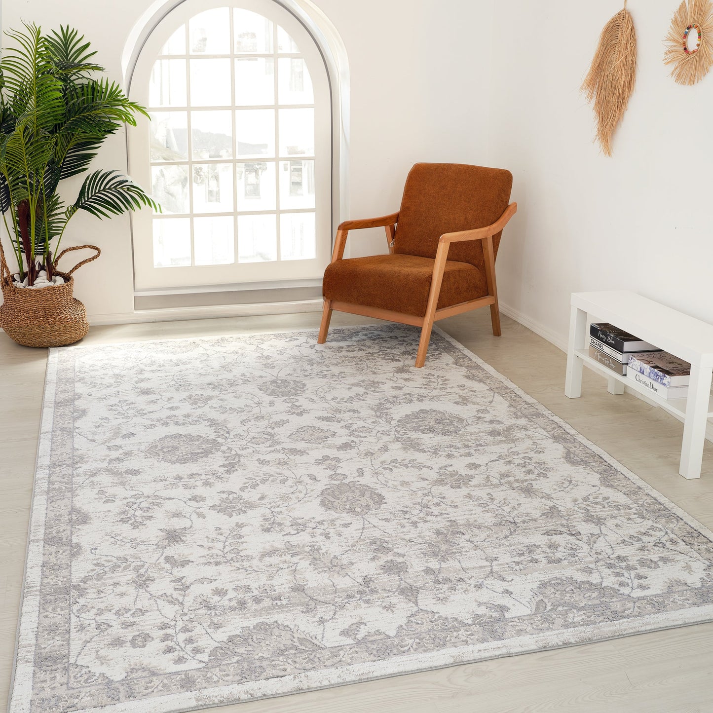 Atlas Classic Floral Beige Rug - Area Rugs - Rug Branch