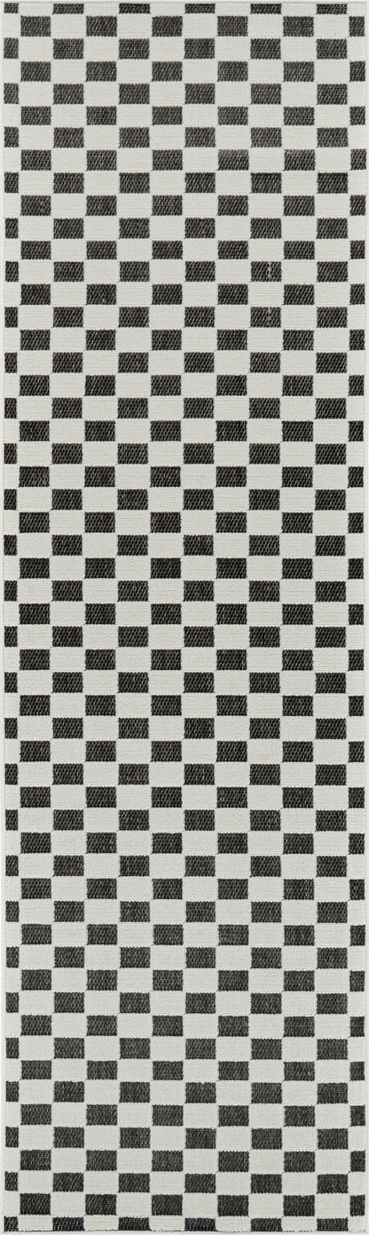 Maise Checkered Modern Black Rug