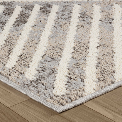 Tapis gris géométrique moderne Jules