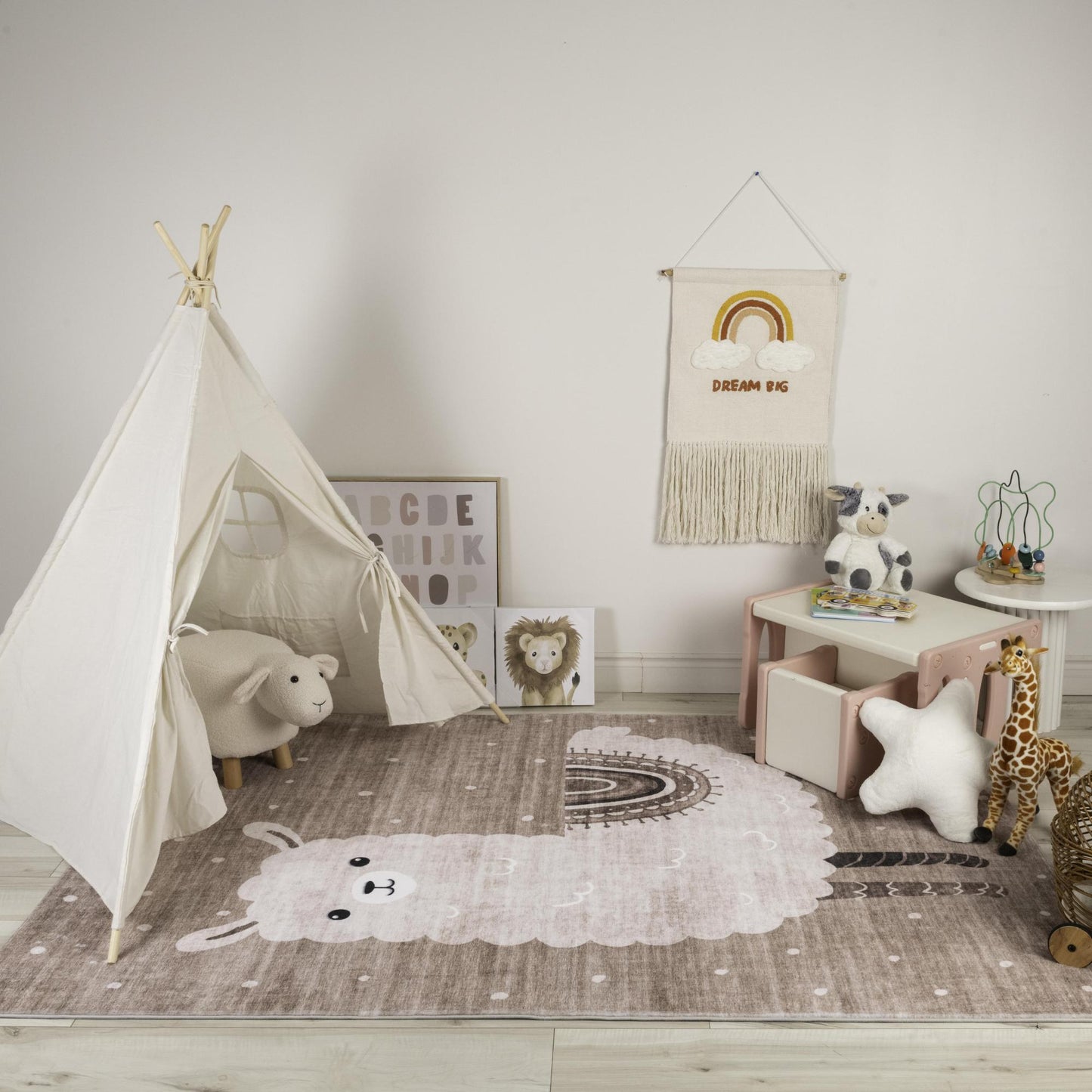 Soft Steps Playtime Llama Playmat Brown Soft Rug