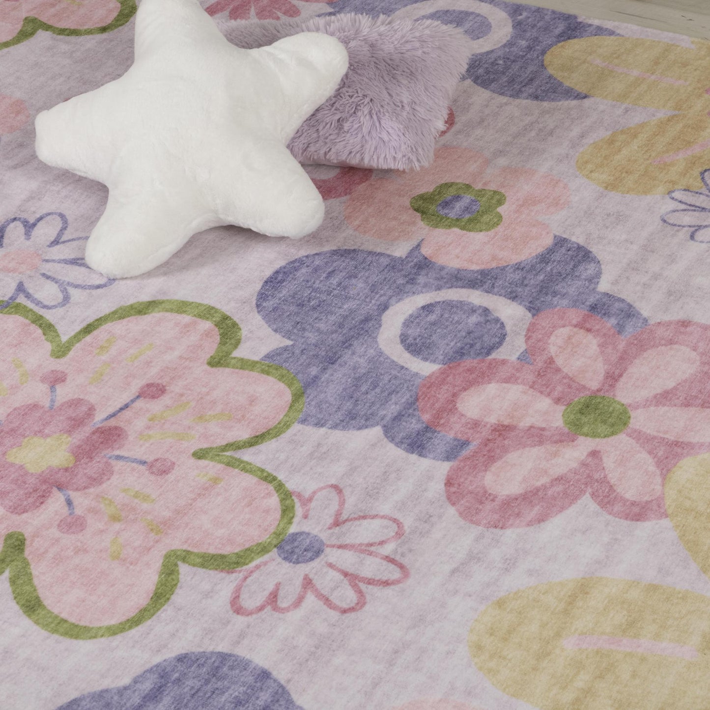 Soft Steps Playtime Fun Tapis de jeu floral Tapis doux rose