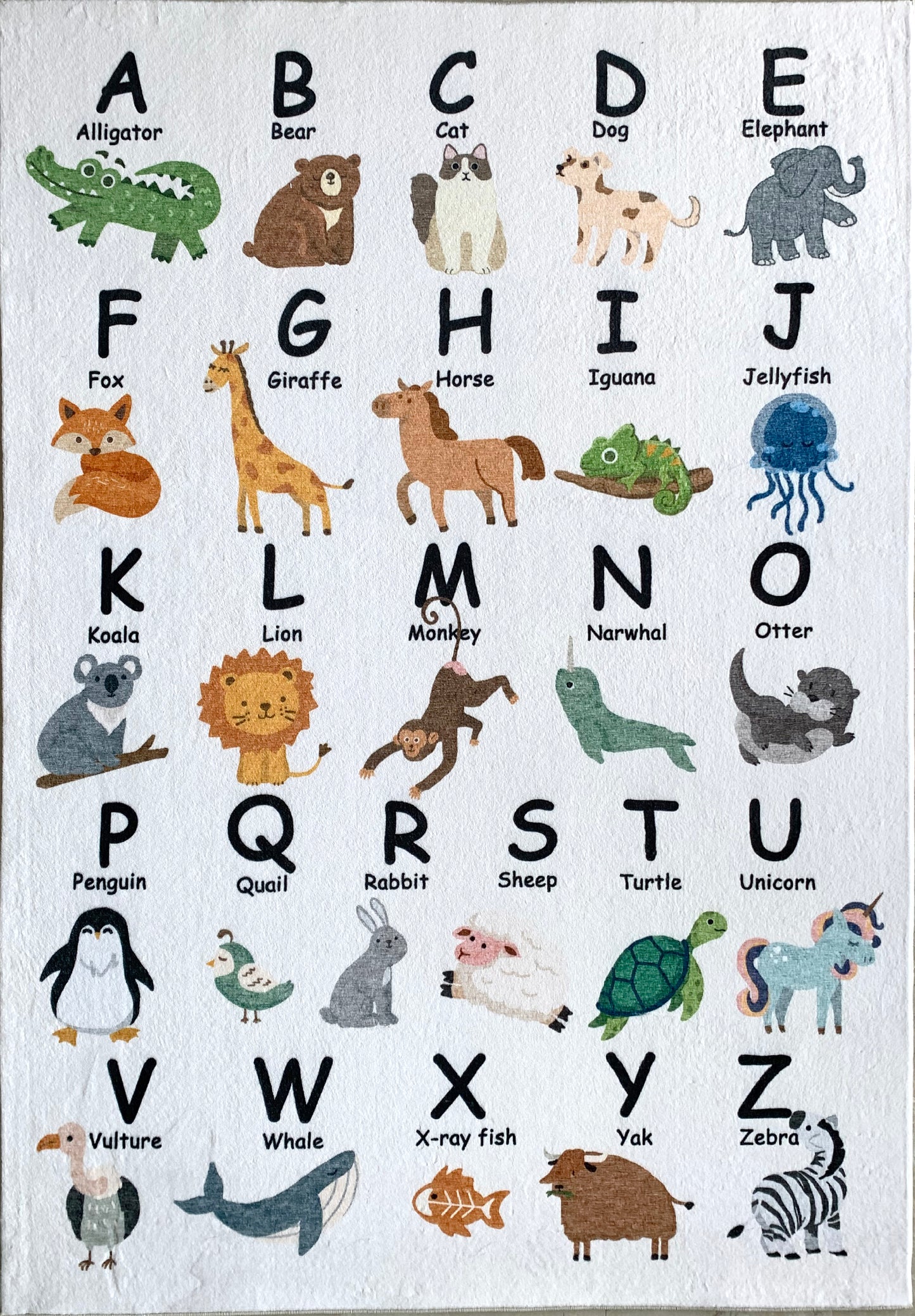 Soft Steps Playtime Alphabet Animals, Educational Learning Playmat White Soft Rug