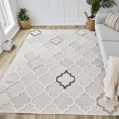 Tapis crème moderne Maison marocaine