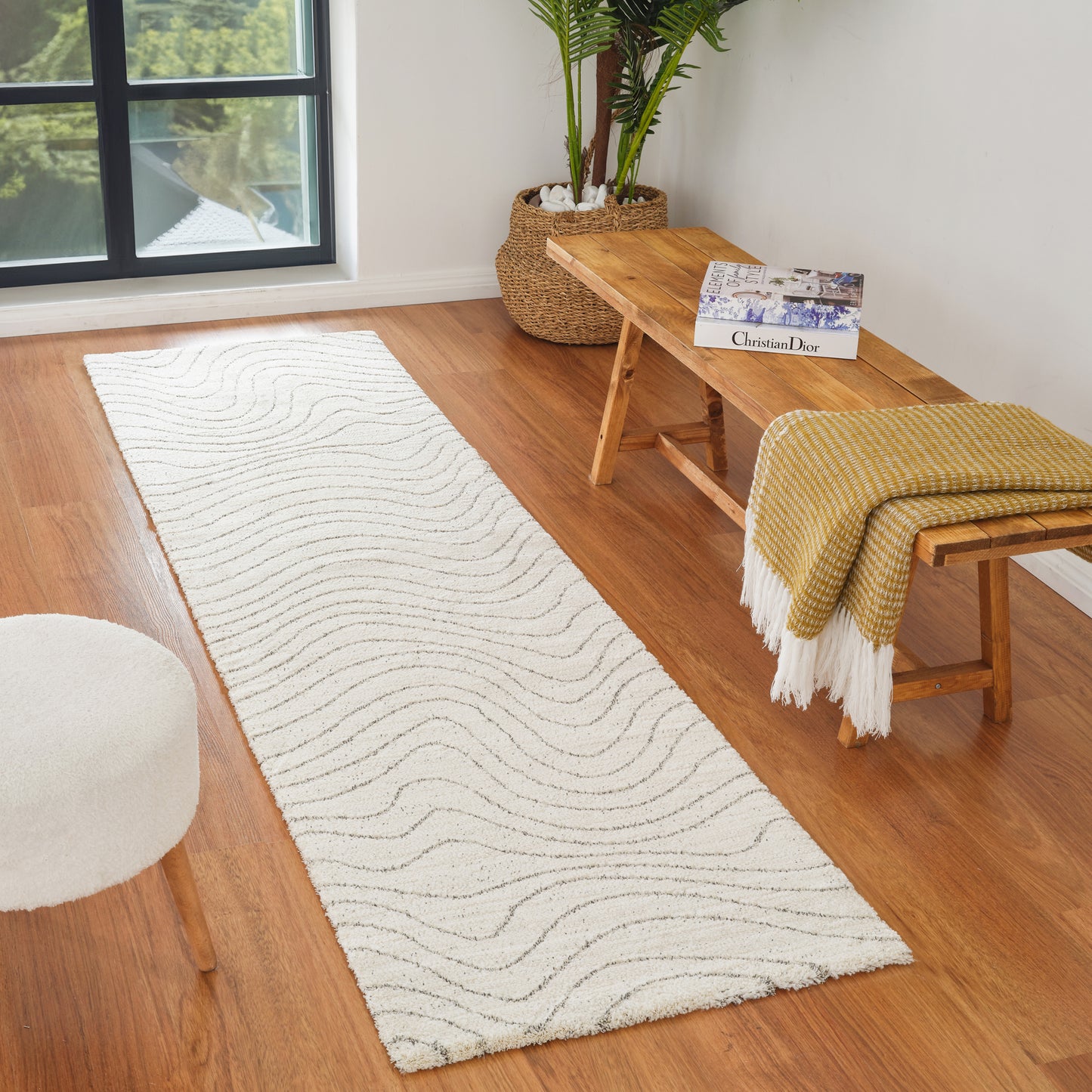 Tapis beige moderne abstrait Casa