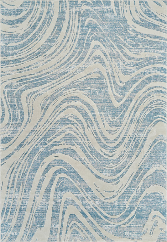 Nomad Abstract Coastal Blue Rug