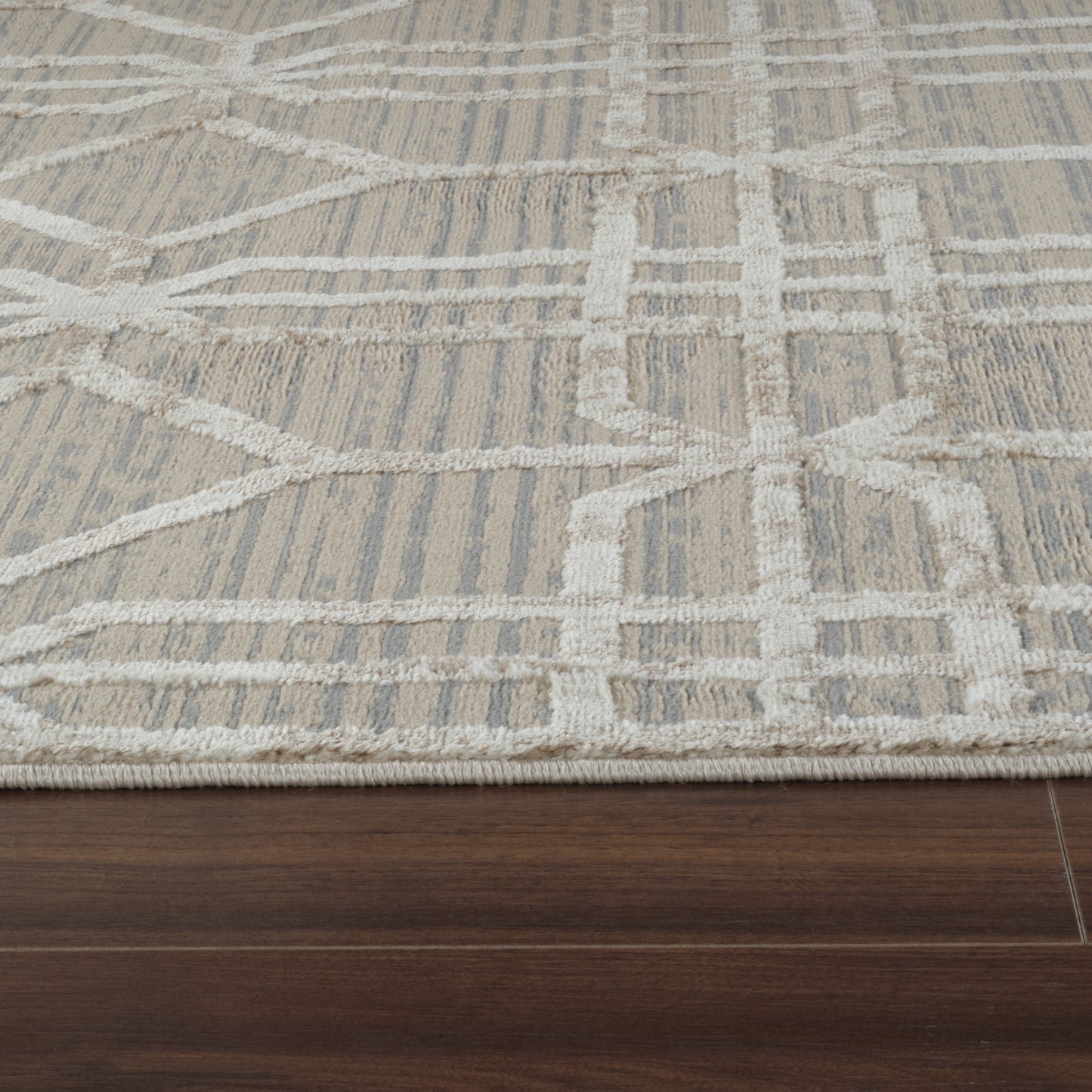 Tapis beige moderne abstrait Nomad