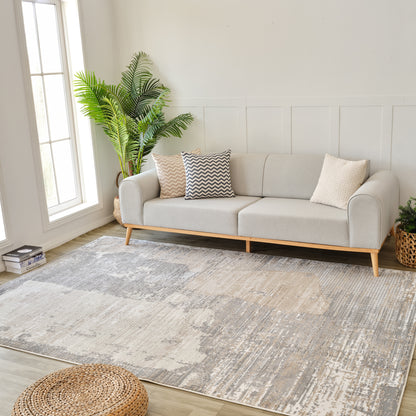 Nomad Abstract Modern Cream Rug