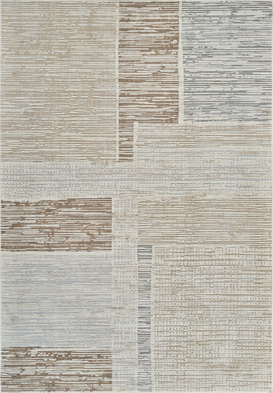 Tapis beige moderne abstrait Nomad