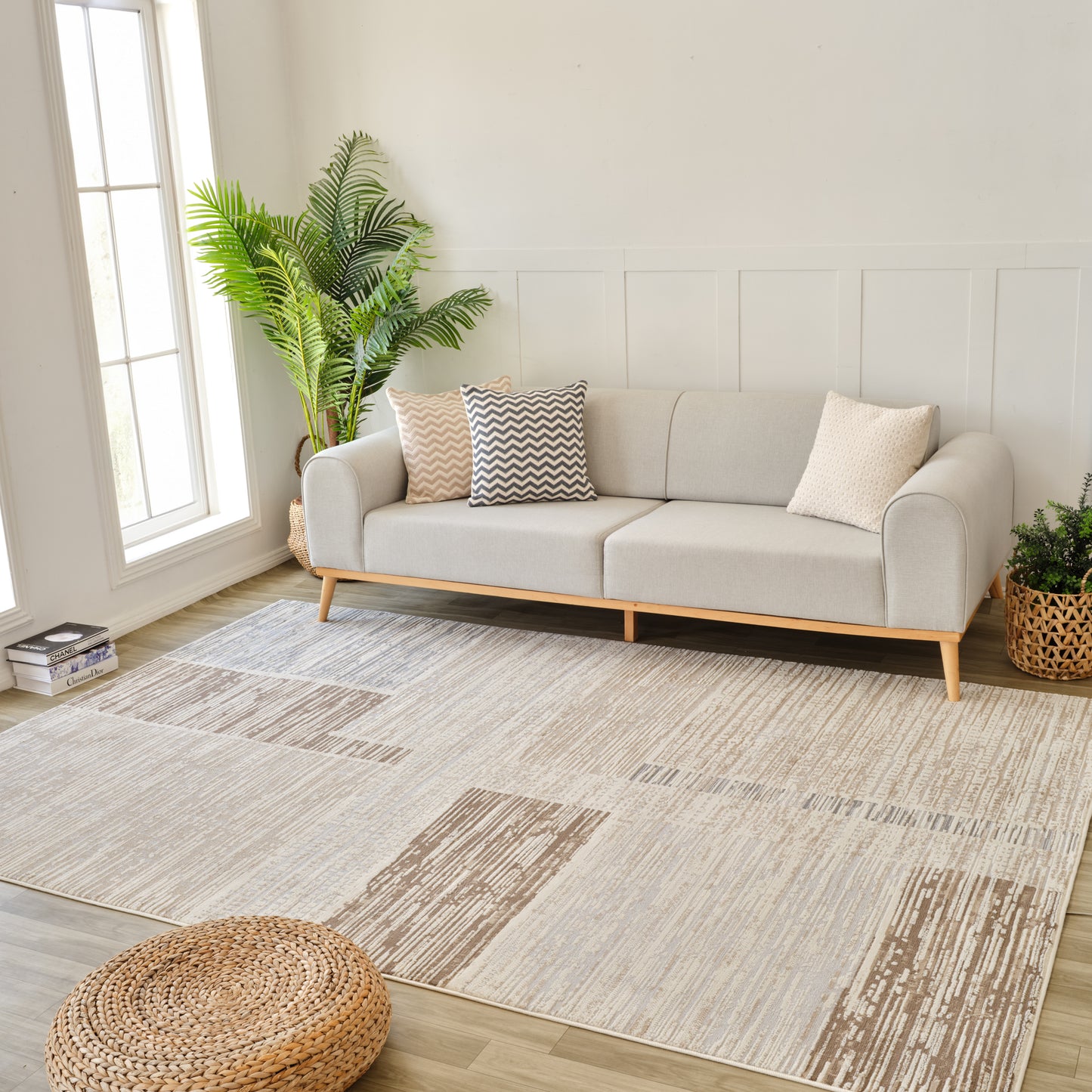 Nomad Abstract Modern Beige Rug