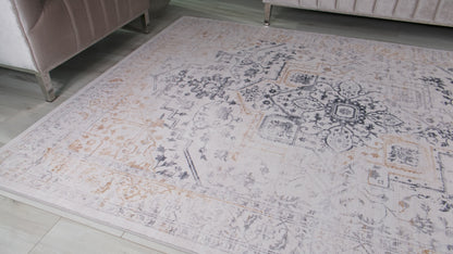 Tapis traditionnel crème vieilli Aruba