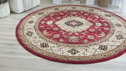 Tapis rouge traditionnel persan majestueux