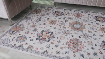 Tapis traditionnel crème vieilli Aruba