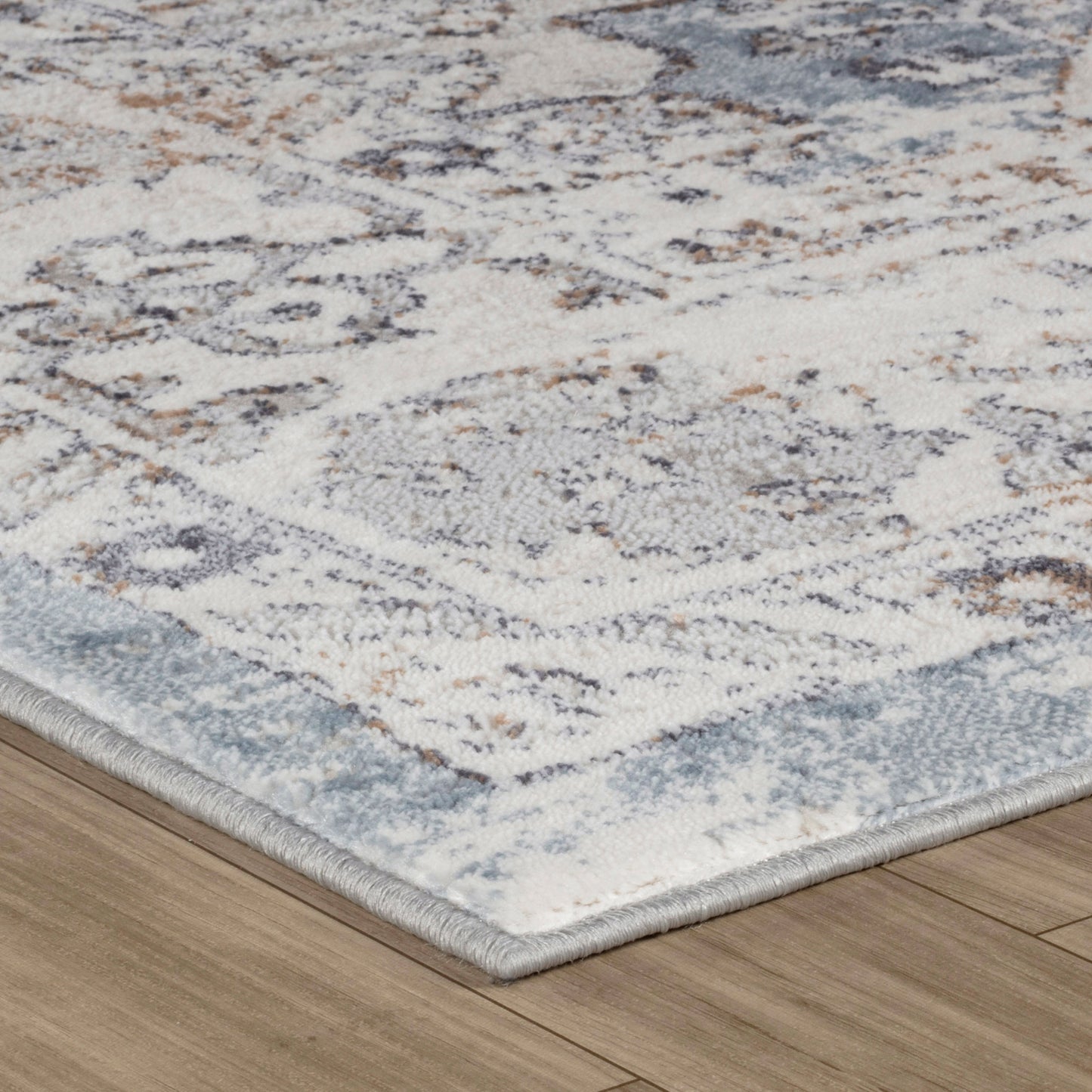 Tapis bleu moderne vintage Atlas