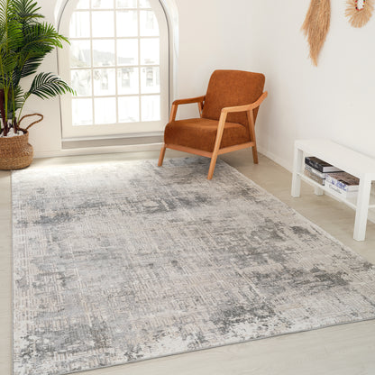 Atlas Scandinavian Distressed Grey Rug