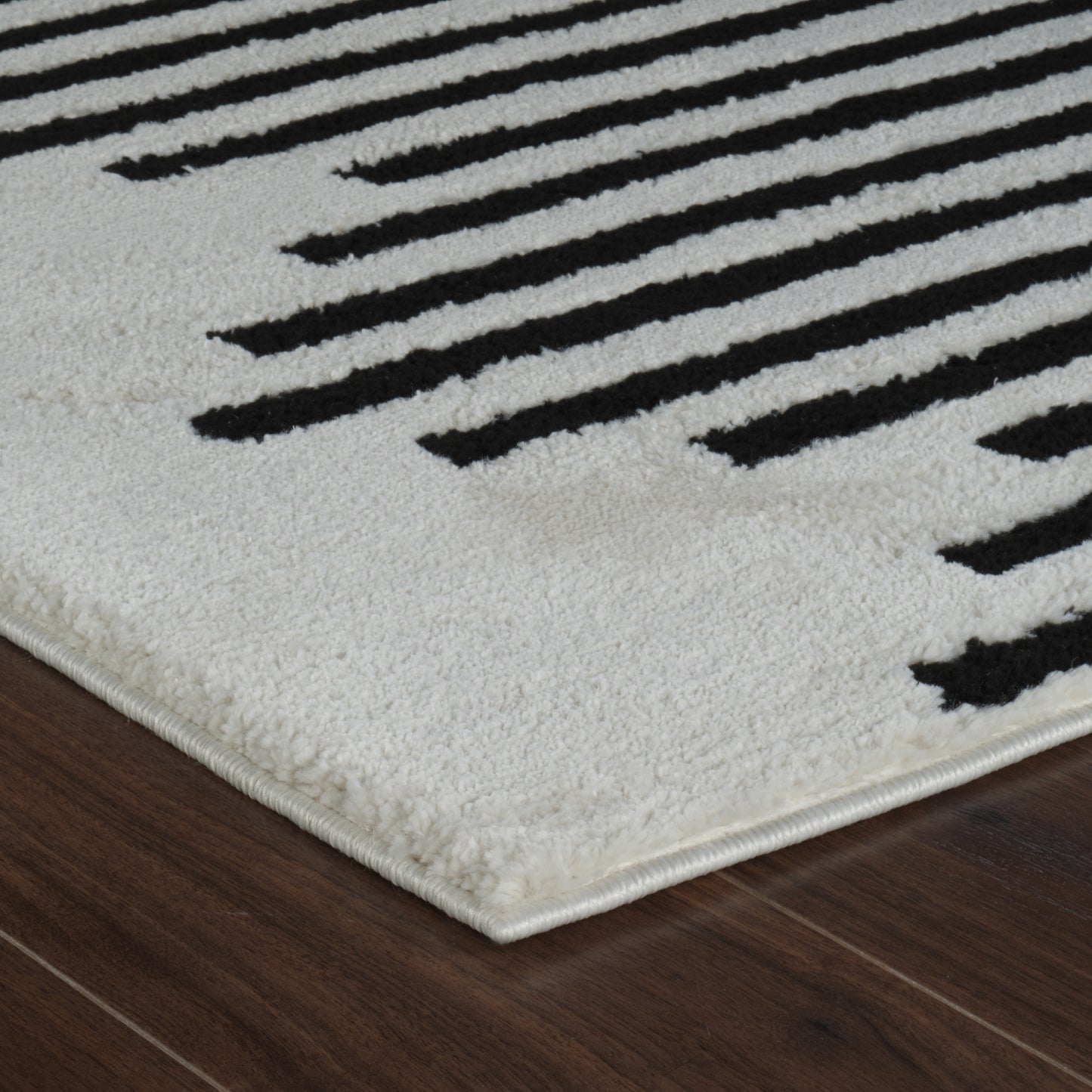 Domus Abstract Modern Cream Black Rug