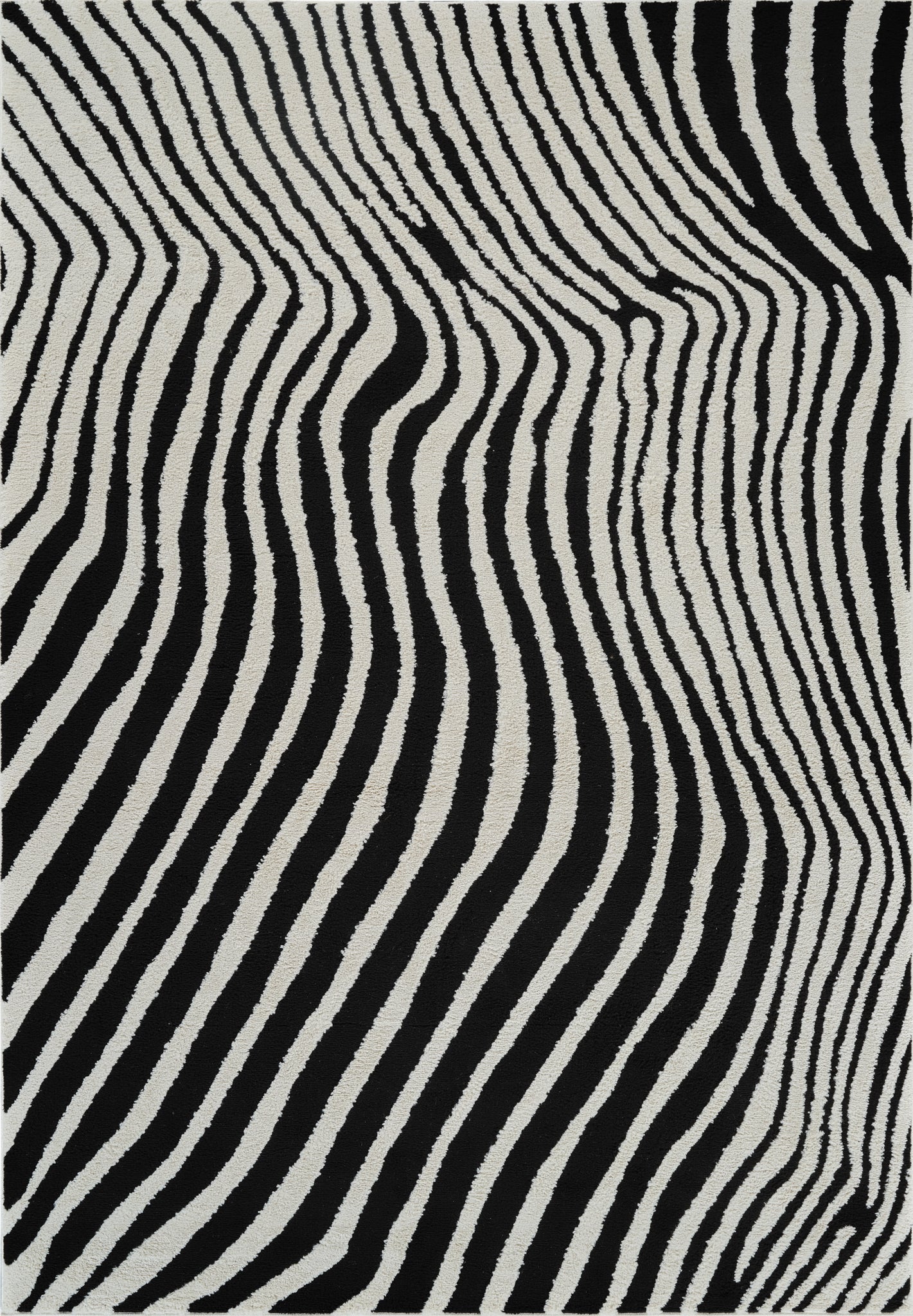 Domus Zebra Print Modern Black White Rug