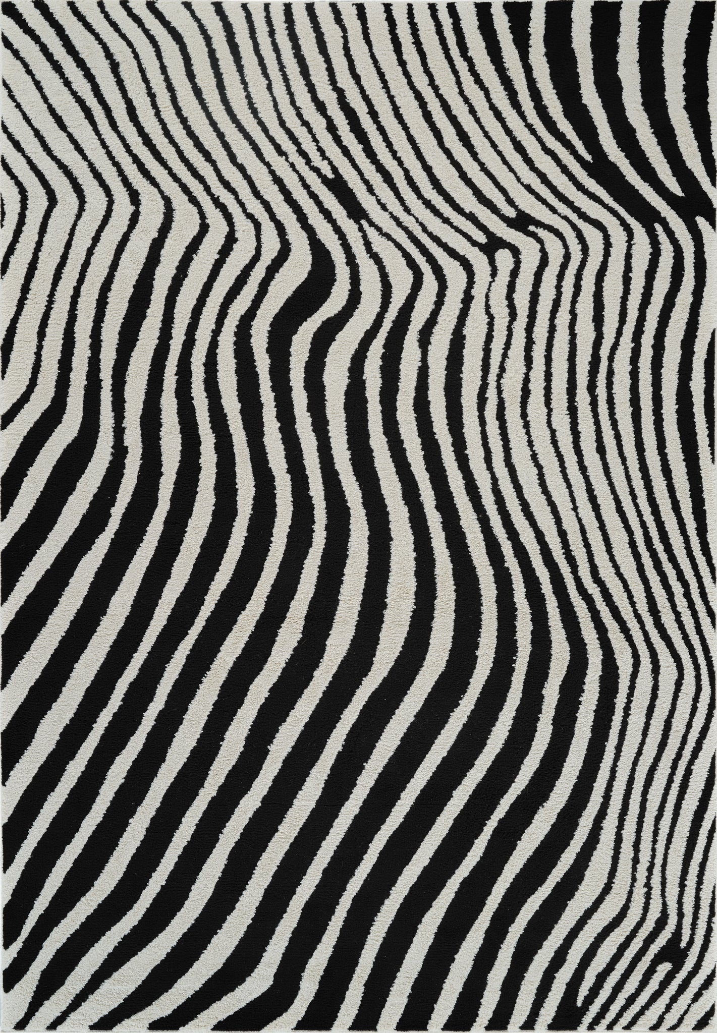 Tapis moderne Domus Zebra Print noir et blanc