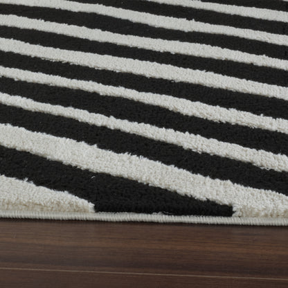 Tapis moderne Domus Zebra Print noir et blanc